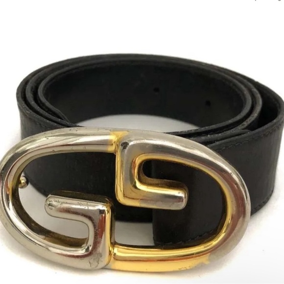 GUCCI BLACK BELT WITH THE GG LOGO BUCKLE 🖤 SIZE 71 cm/28 inches - Picture 2 of 7